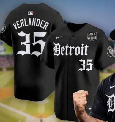 Men Detroit Tigers #35 Verlander back Nike 2026 MLB Jersey 0401001